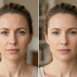 Врач-косметолог вводит ботулотоксин в зону лба при процедуре Full Face