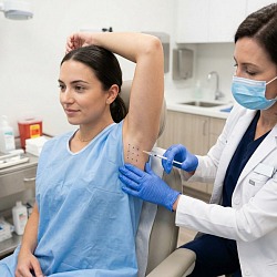 Лечение гипергидроза подмышек ботулинотерапией в Perfect Clinic СПб